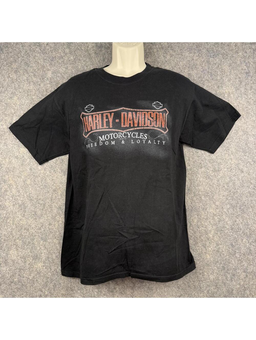 Harley Davidson Greenville SC Men’s T Shirt Black Red White Size Medium 364
